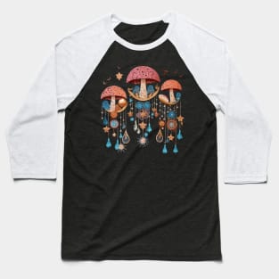 Mushroom Lover Dreamcatcher Baseball T-Shirt